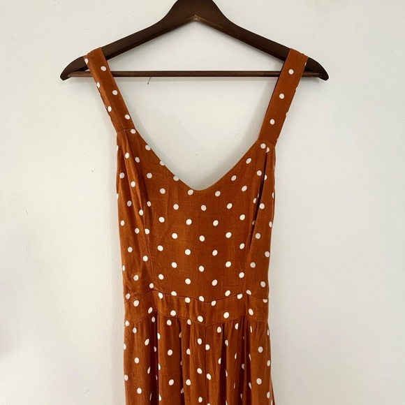 American Eagle Polka Dot Sleeveless Tie Back Jumpsuit Women’s XS - Picture 6 of 8